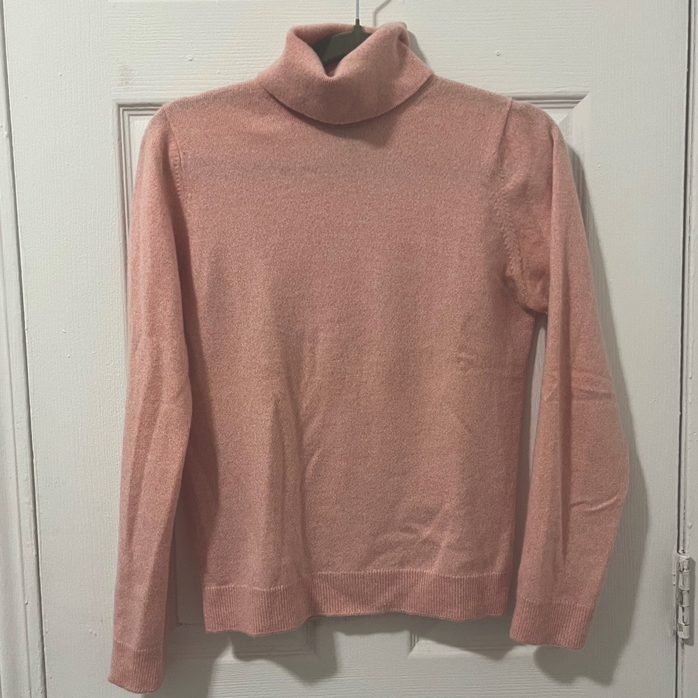 Brooks Brothers Pink Cashmere Turtleneck Sweater